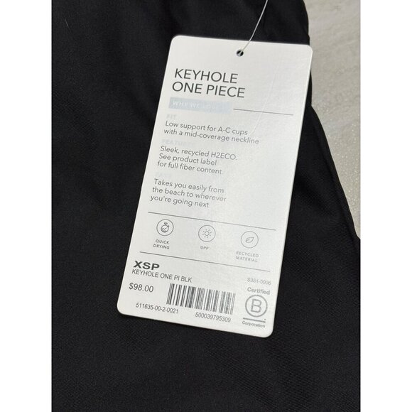 NWT Athleta Black Keyhole One Piece Swimsuit-sz XS Petite - Picture 5 of 9